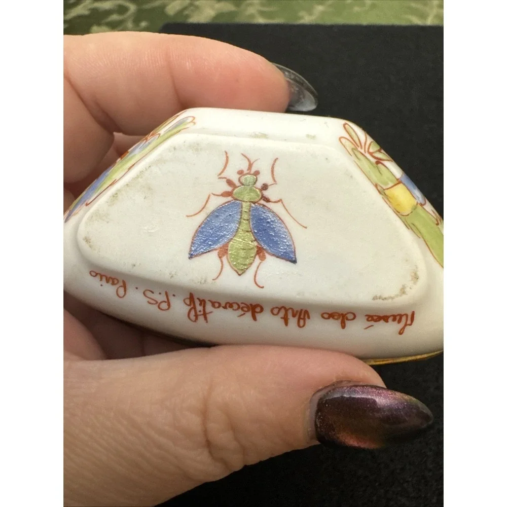 Musée des Arts Décoratifs Paris Vintage Hand-Painted Butterfly Moth Trinket Box